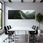 Tropen Und Dschungel Lush Mountainous Landscape With Waterfall Mist Tropical Ecosystem