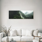 Tropen Und Dschungel Lush Mountainous Landscape With Waterfall Mist Tropical Ecosystem