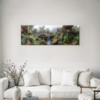 Tropics and Jungle Lush Serene Landscape with Waterfalls and Mist