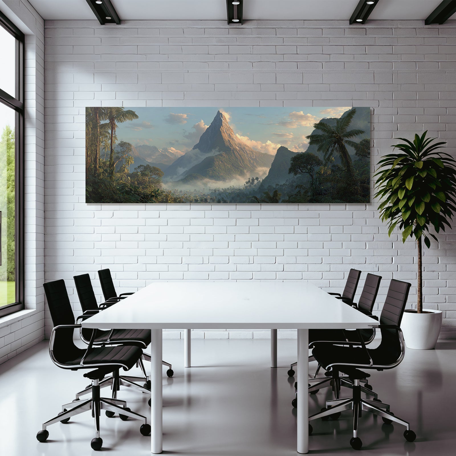 Tropics and Jungle Funny Mountains Dense Vegetation Tropical Forest Painting