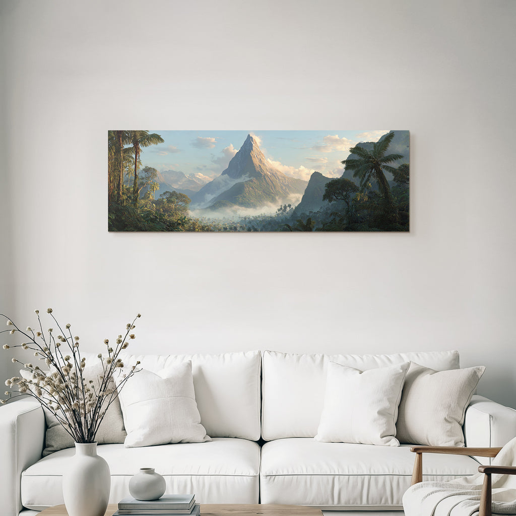 Tropics and Jungle Funny Mountains Dense Vegetation Tropical Forest Painting