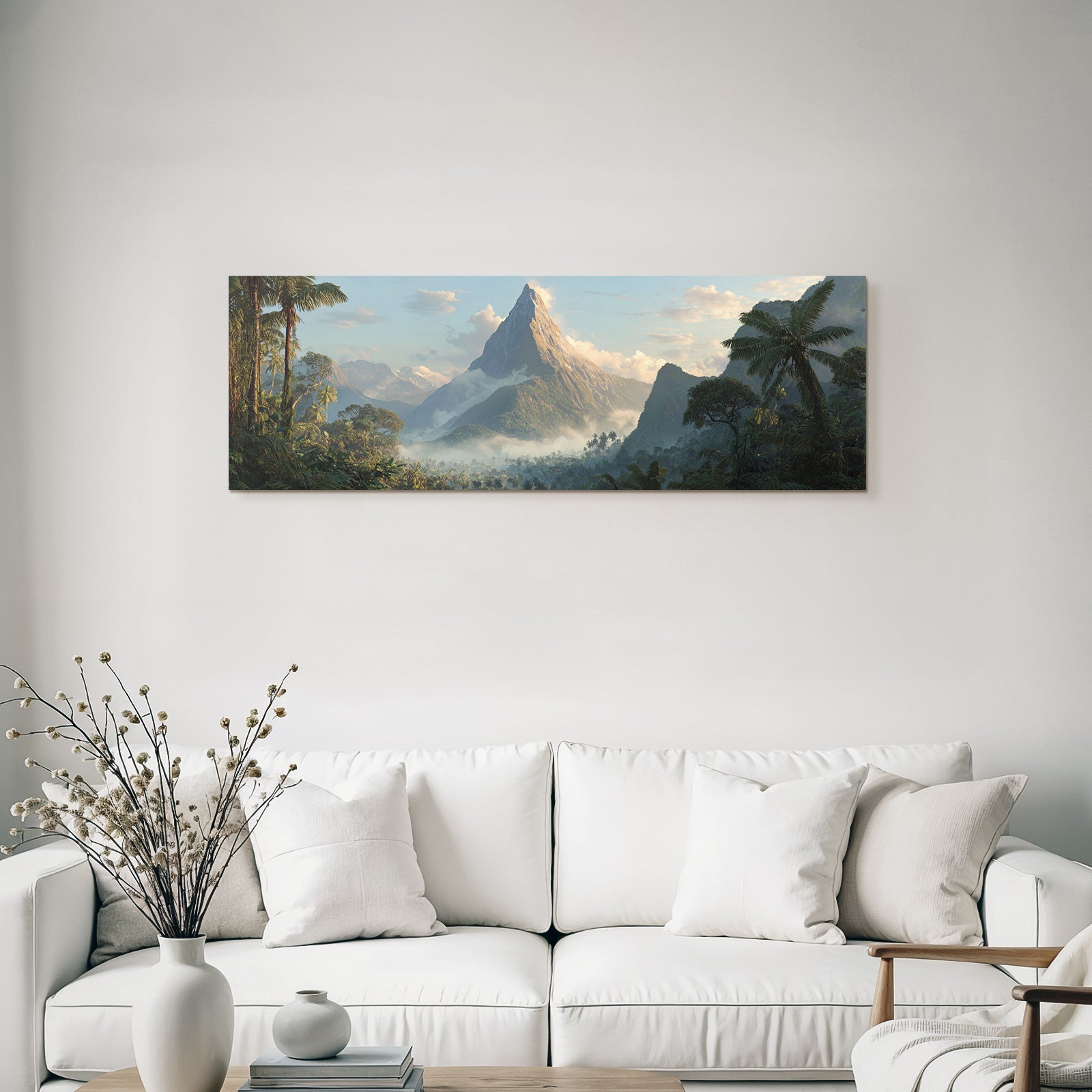 Tropics and Jungle Funny Mountains Dense Vegetation Tropical Forest Painting