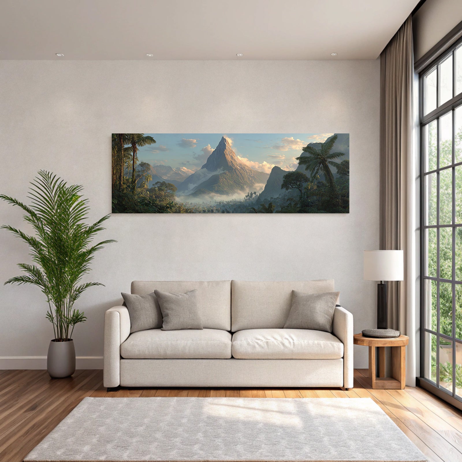 Tropics and Jungle Funny Mountains Dense Vegetation Tropical Forest Painting