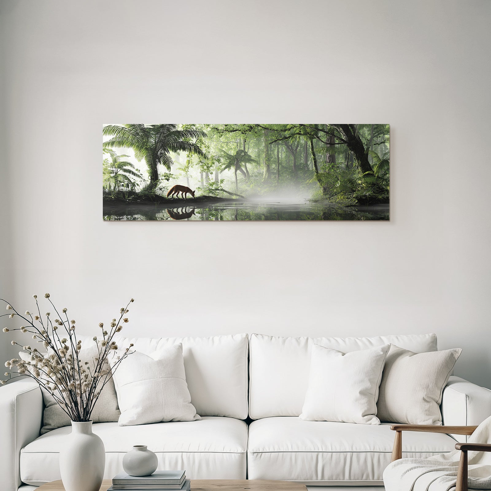 Tropics and Jungle Quiet Forest Fox by the Water Reflection Tranquility