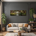 Tropics and Jungle Calm Forest Lake with Green Plants and Soft Light