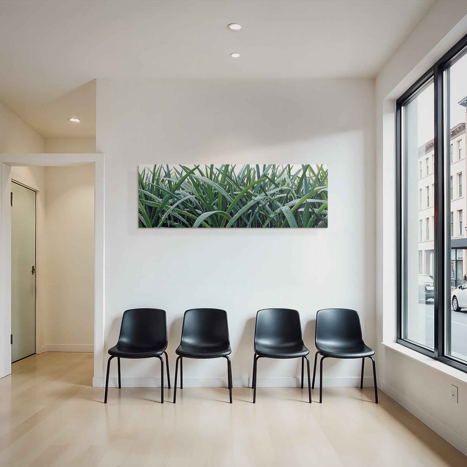 Tropical and Jungle Tall Grass with Dew Fresh Garden Setting
