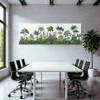 Tropics and jungle Tropical landscape with castle in green surroundings