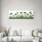 Tropics and jungle Tropical landscape with castle in green surroundings