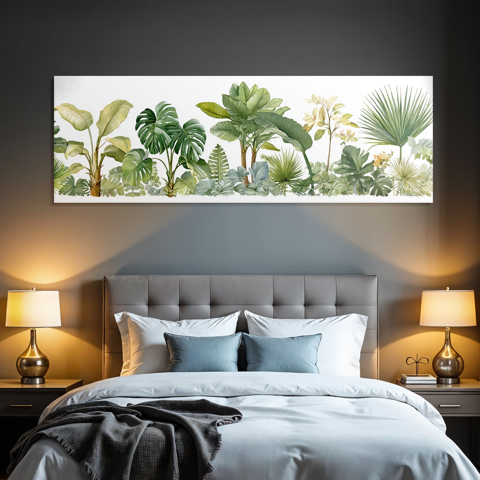 Tropics and Jungle Tropical Plants Leaves Background Decoration Illustration