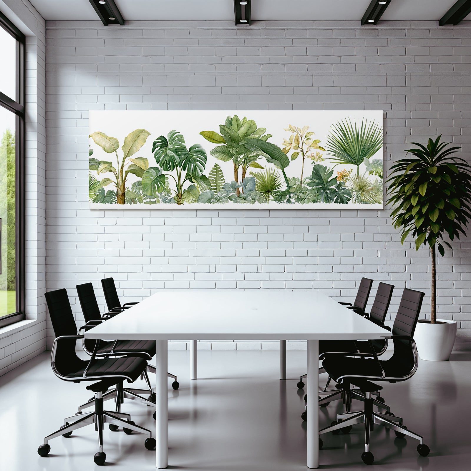 Tropics and Jungle Tropical Plants Leaves Background Decoration Illustration