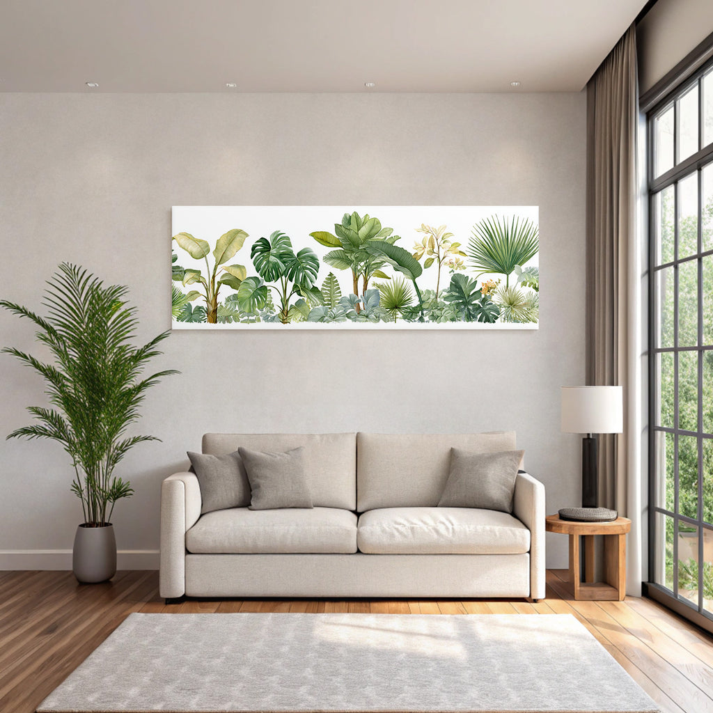 Tropics and Jungle Tropical Plants Leaves Background Decoration Illustration