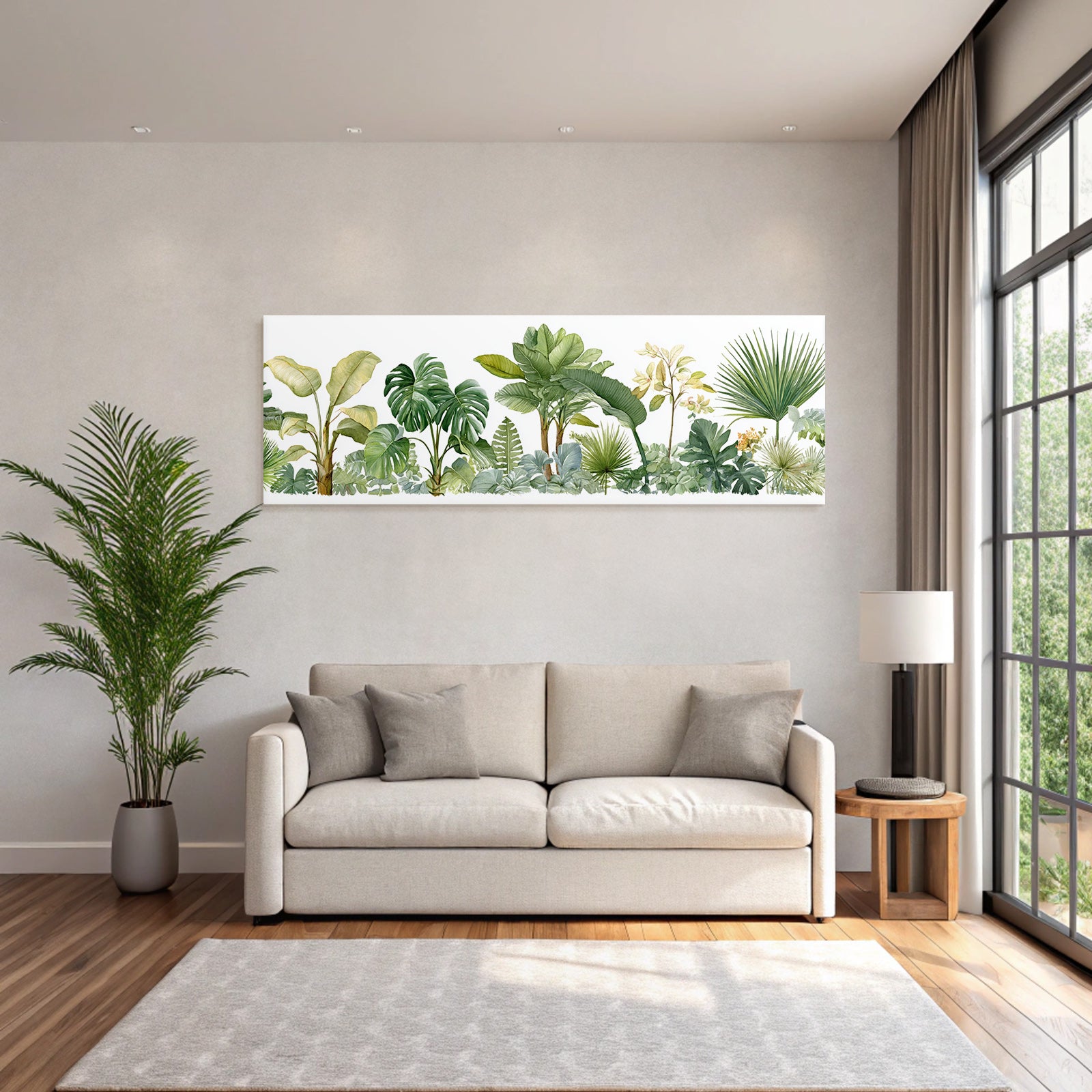 Tropics and Jungle Tropical Plants Leaves Background Decoration Illustration