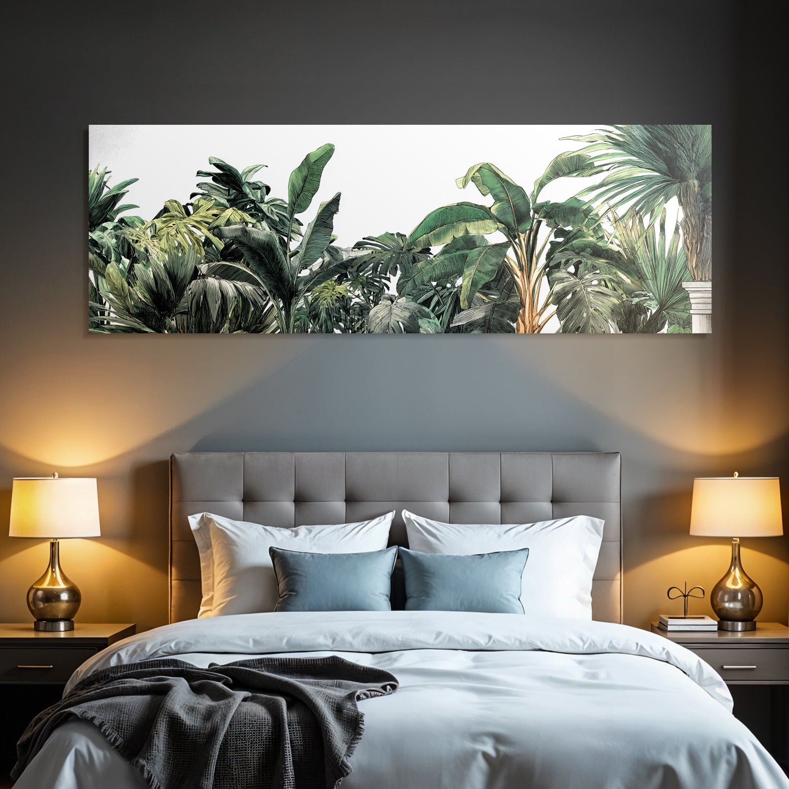 Tropics and Jungle Tropical Plants Leaf Illustration Green and Yellow Colors