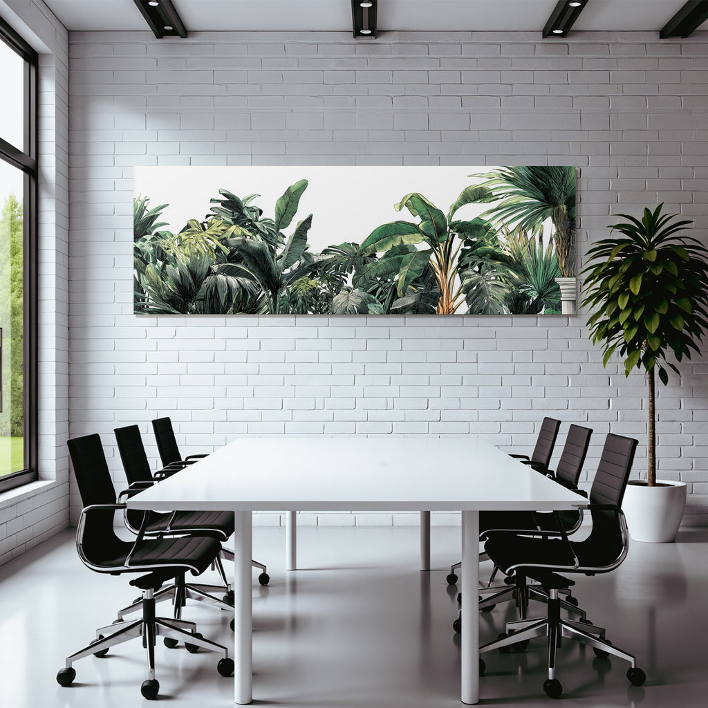 Tropics and Jungle Tropical Plants Leaf Illustration Green and Yellow Colors