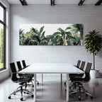 Tropics and Jungle Tropical Plants Leaf Illustration Green and Yellow Colors