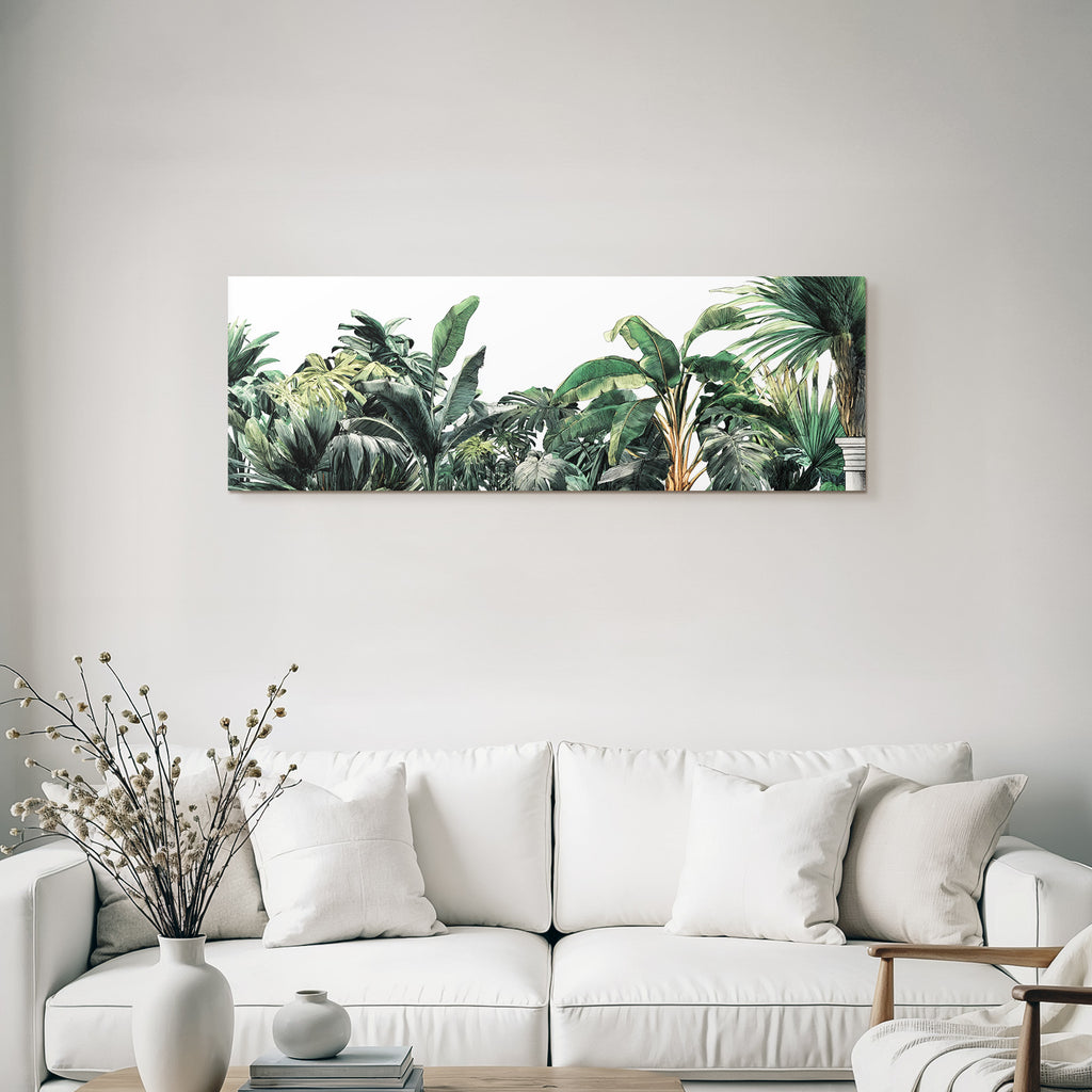 Tropics and Jungle Tropical Plants Leaf Illustration Green and Yellow Colors