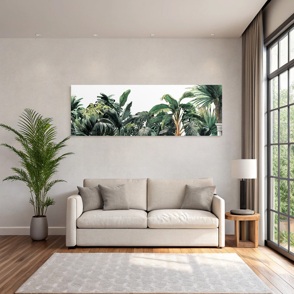 Tropics and Jungle Tropical Plants Leaf Illustration Green and Yellow Colors