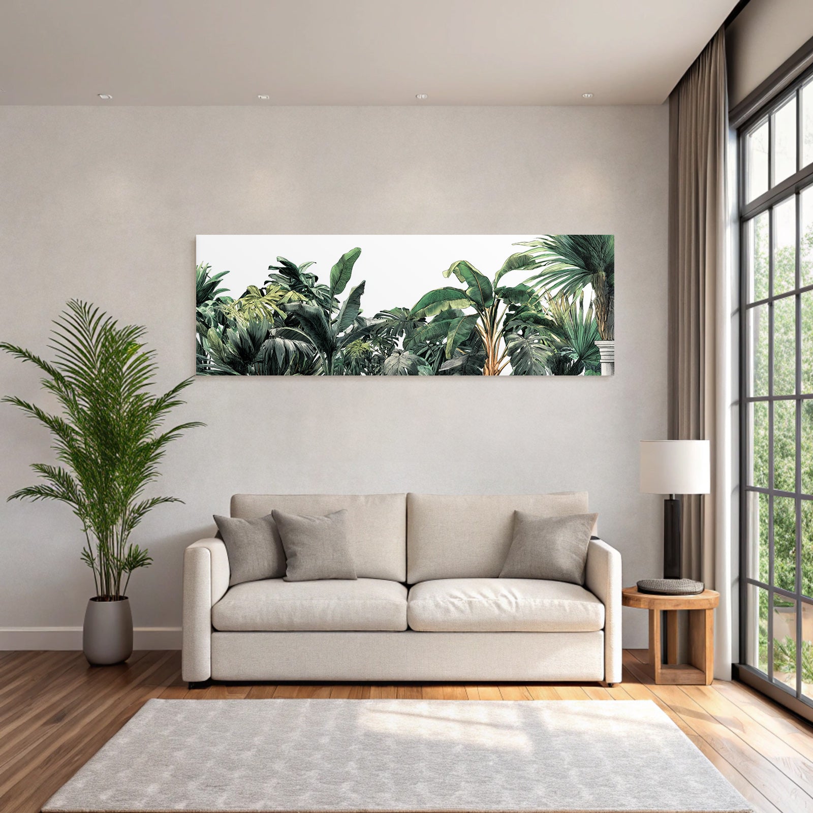 Tropics and Jungle Tropical Plants Leaf Illustration Green and Yellow Colors