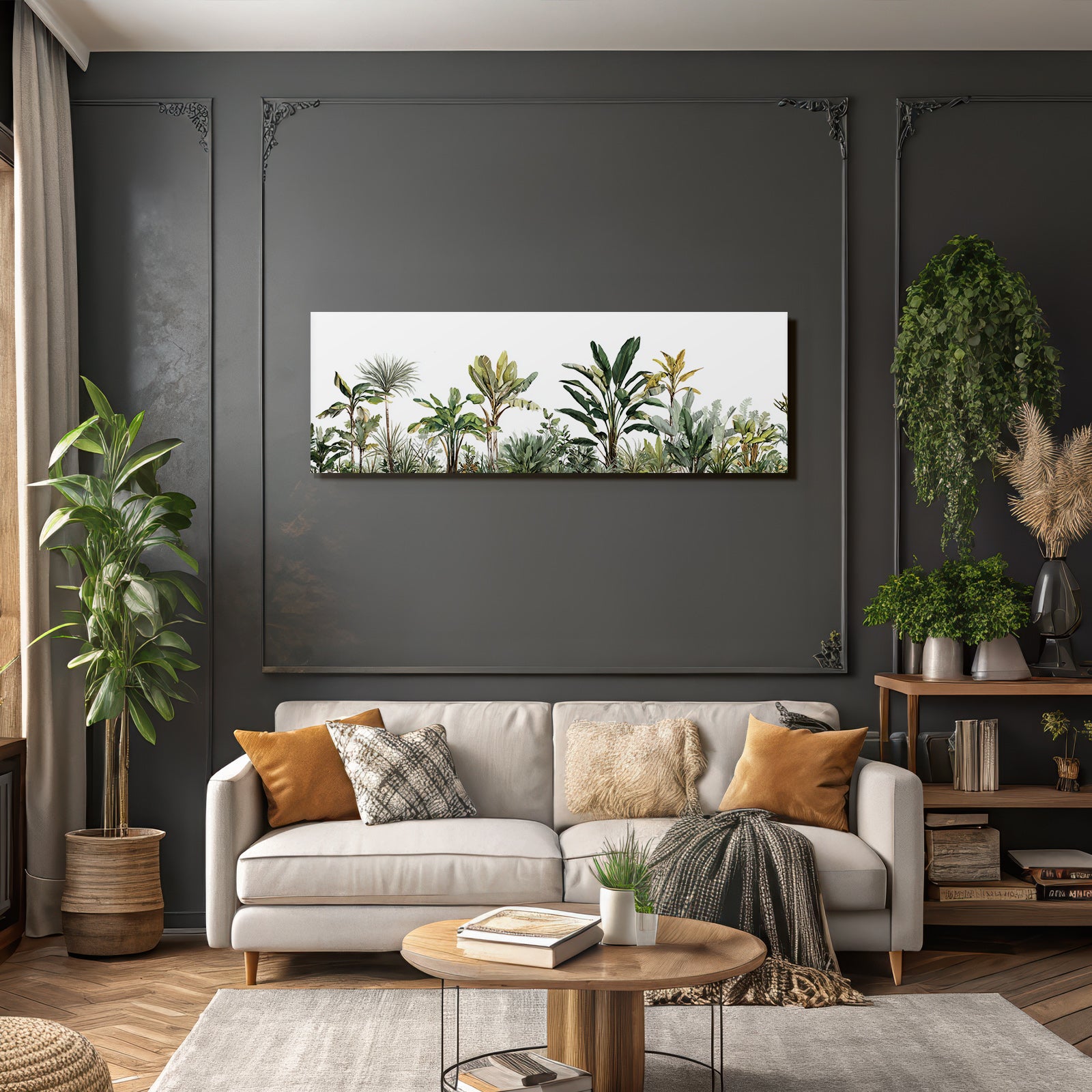 Tropics and jungle tropical plants illustration on white background