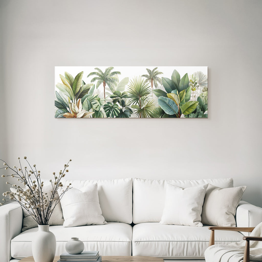 Tropics and Jungle Tropical Plants and Leaves Illustration Green Color Scheme