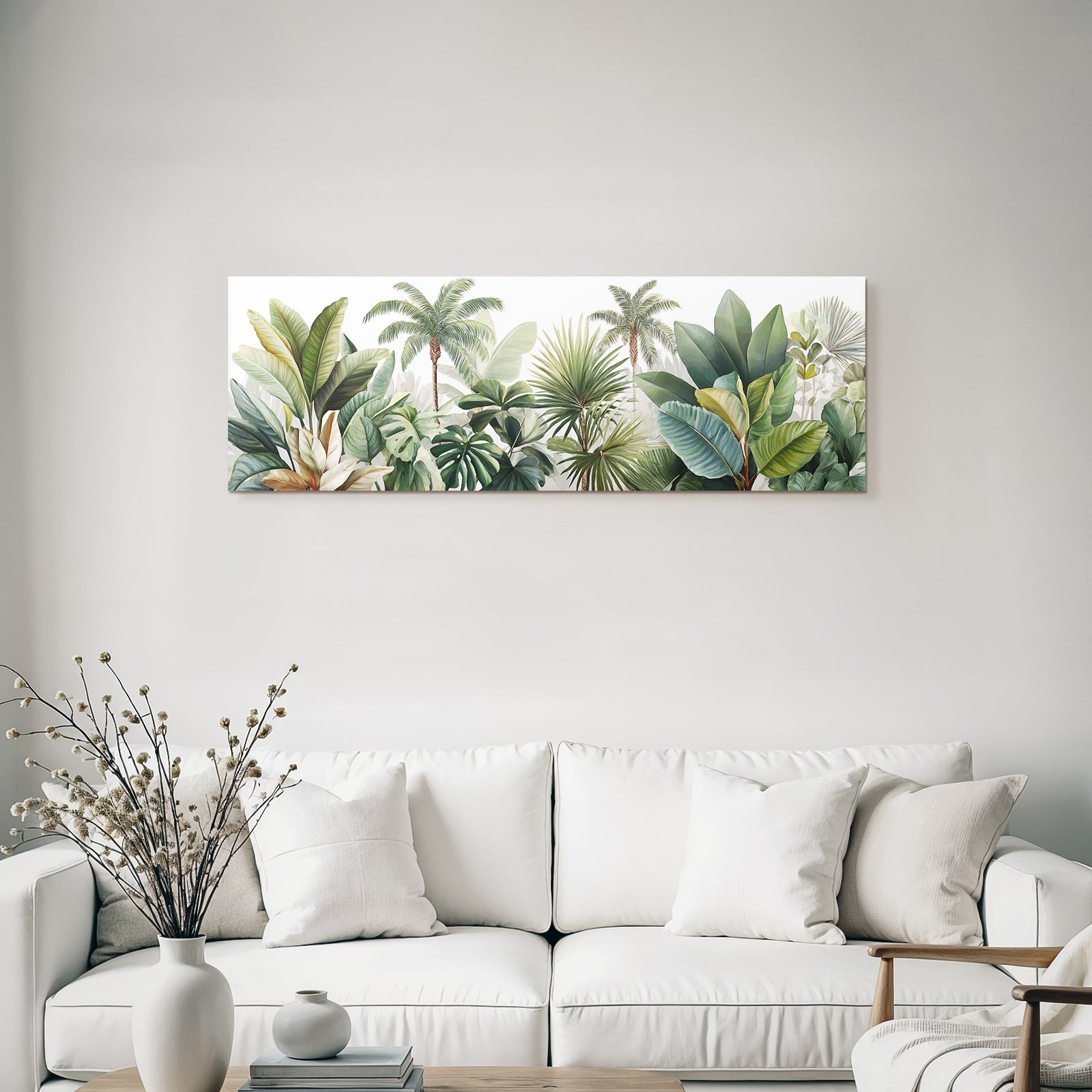Tropics and Jungle Tropical Plants and Leaves Illustration Green Color Scheme