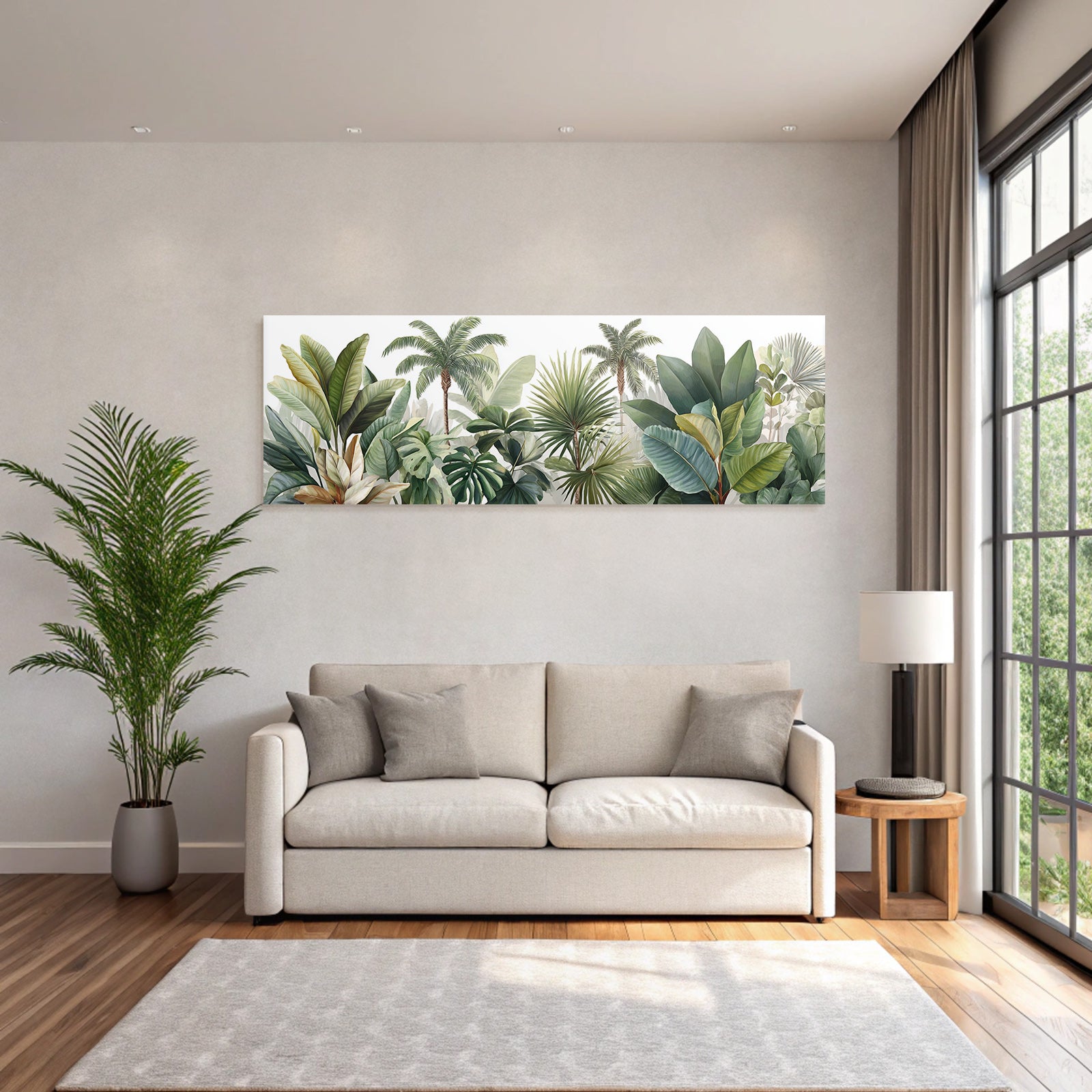 Tropics and Jungle Tropical Plants and Leaves Illustration Green Color Scheme