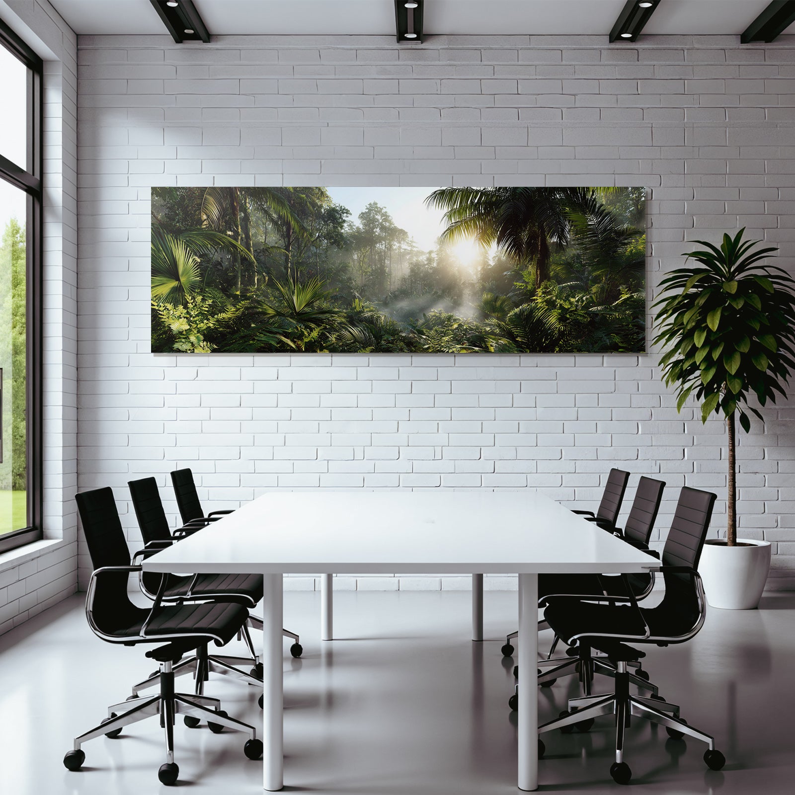 Tropics and Jungle Tropical rainforest with dense vegetation and sunlight