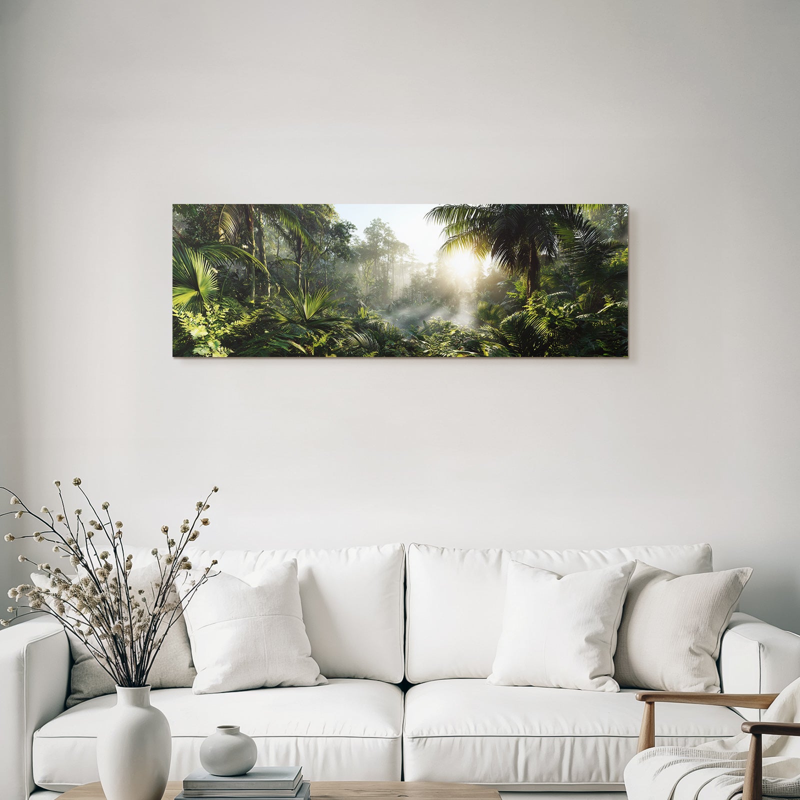 Tropics and Jungle Tropical rainforest with dense vegetation and sunlight