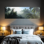 Tropics and Jungle Tropical rainforest with palm trees and dense vegetation