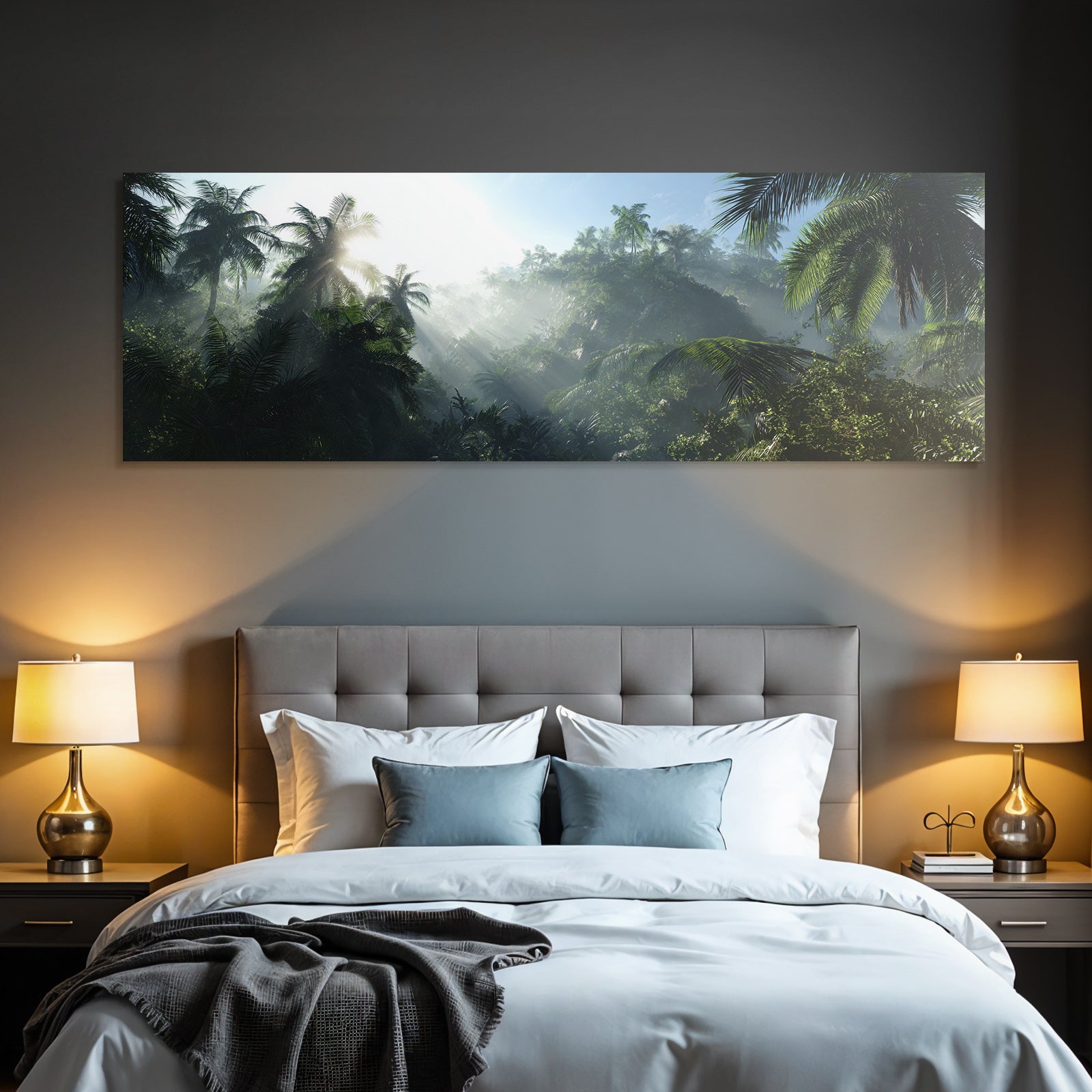 Tropics and Jungle Tropical rainforest with palm trees and dense vegetation
