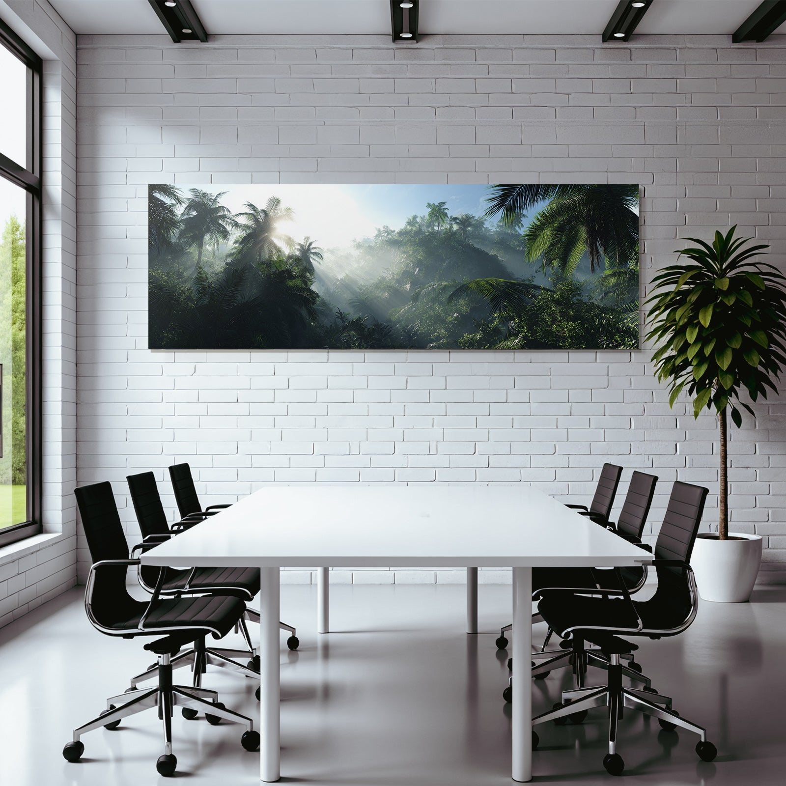 Tropics and Jungle Tropical rainforest with palm trees and dense vegetation