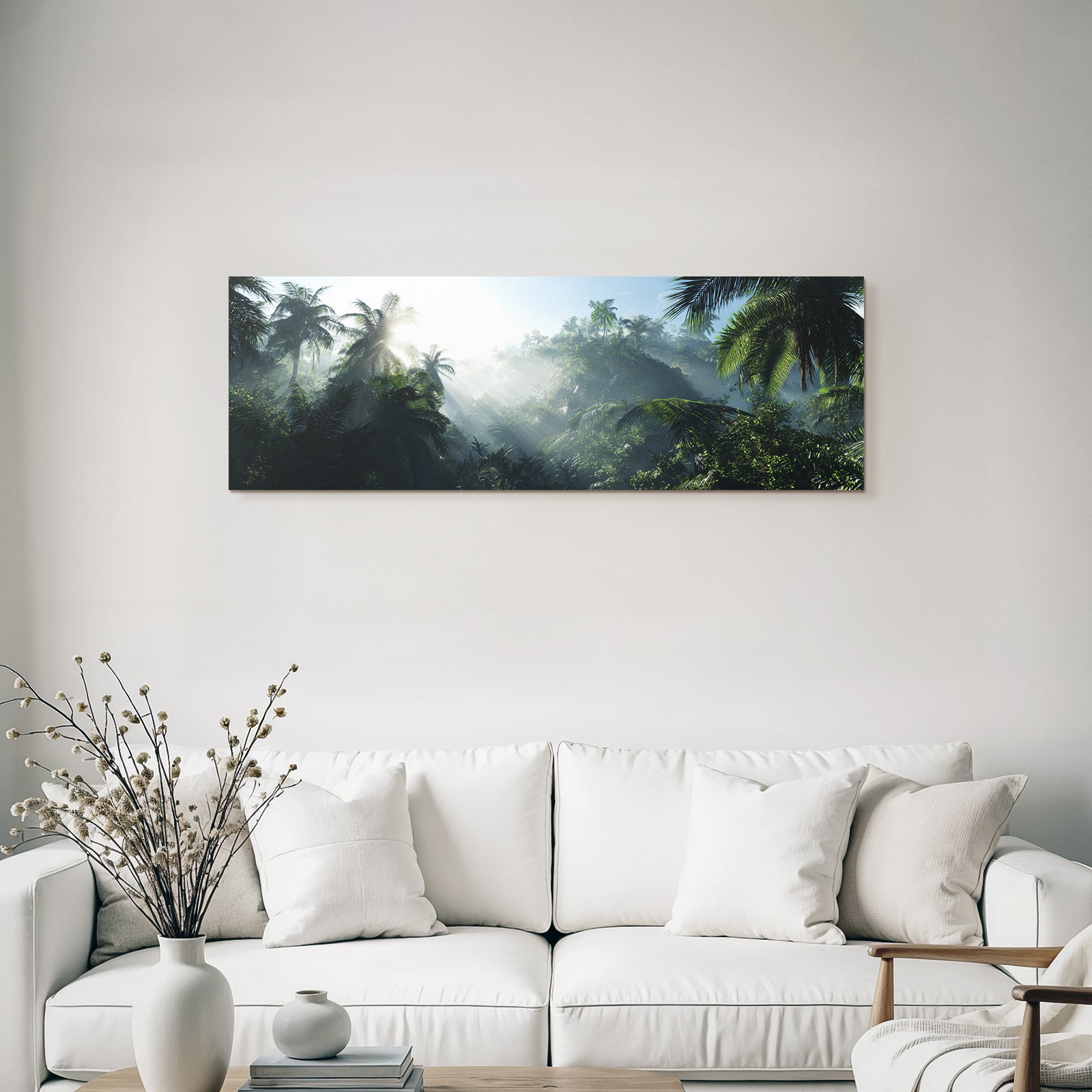 Tropics and Jungle Tropical rainforest with palm trees and dense vegetation