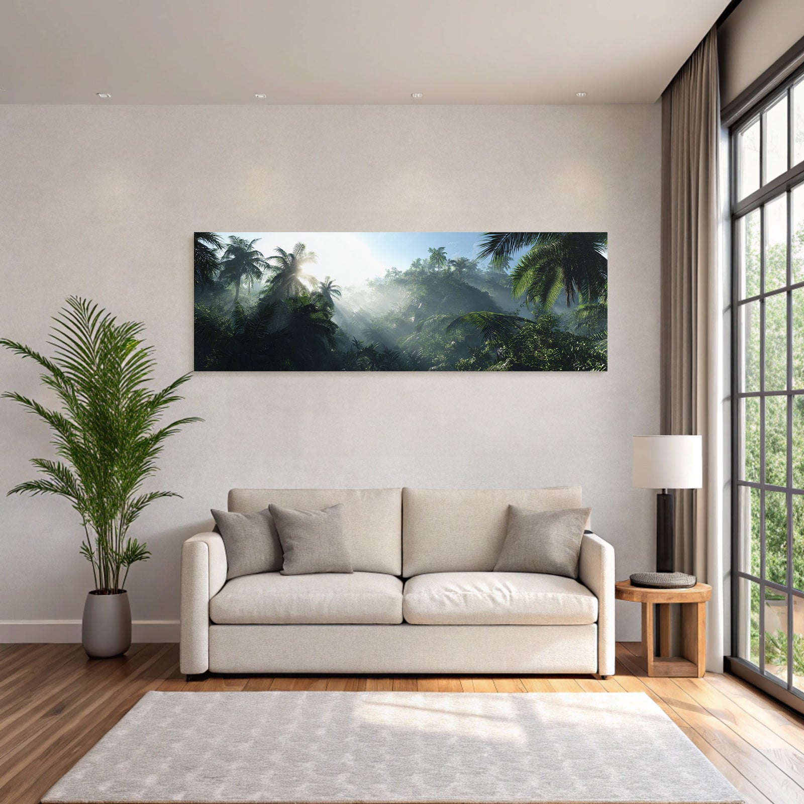 Tropics and Jungle Tropical rainforest with palm trees and dense vegetation