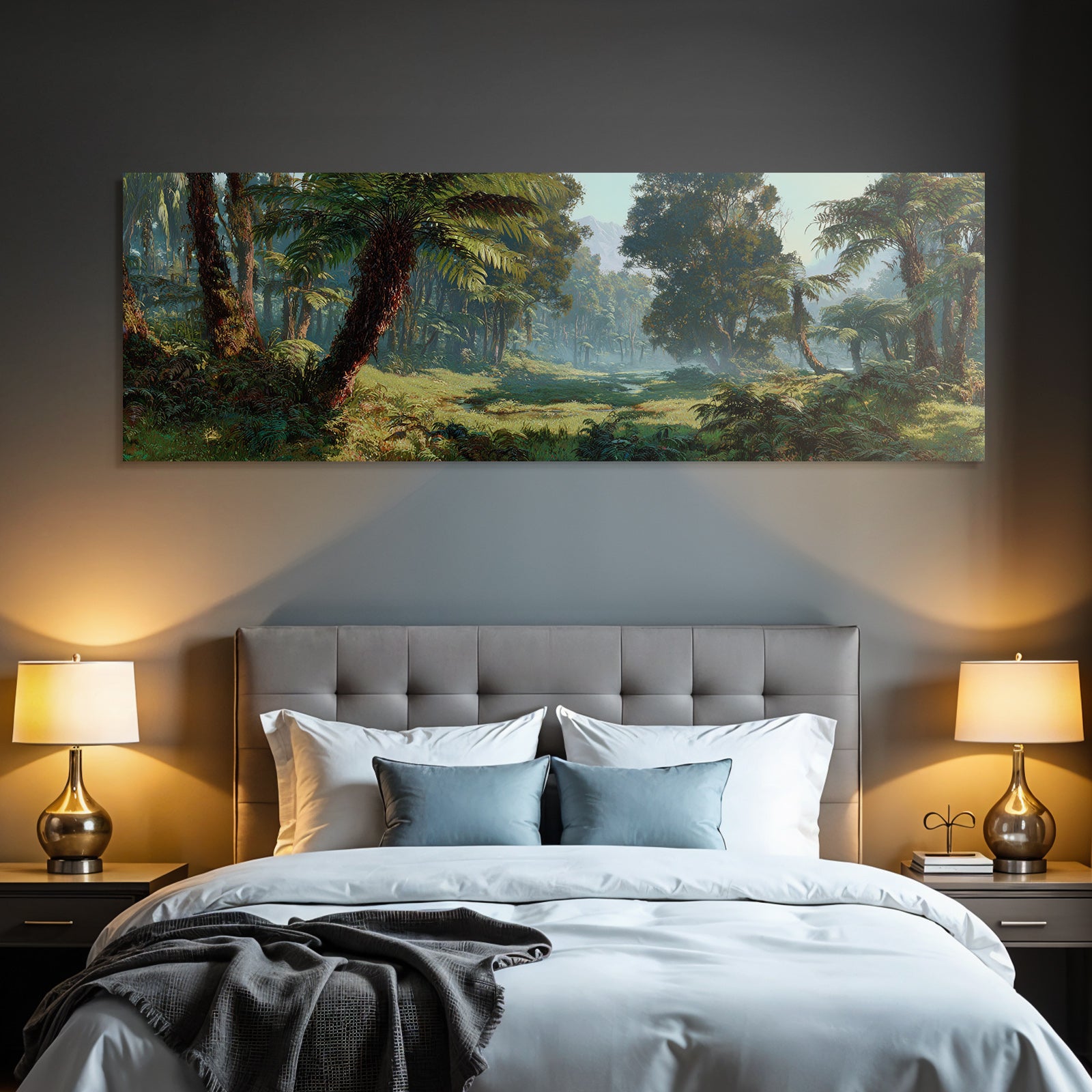 Tropics and Jungle Tropical Forest with Ferns and Dense Vegetation Spring Morning Mood