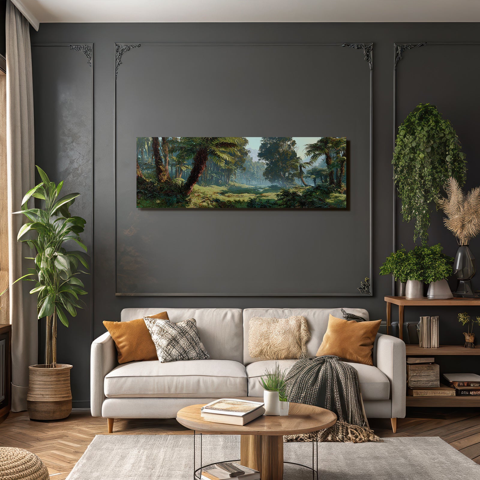 Tropics and Jungle Tropical Forest with Ferns and Dense Vegetation Spring Morning Mood