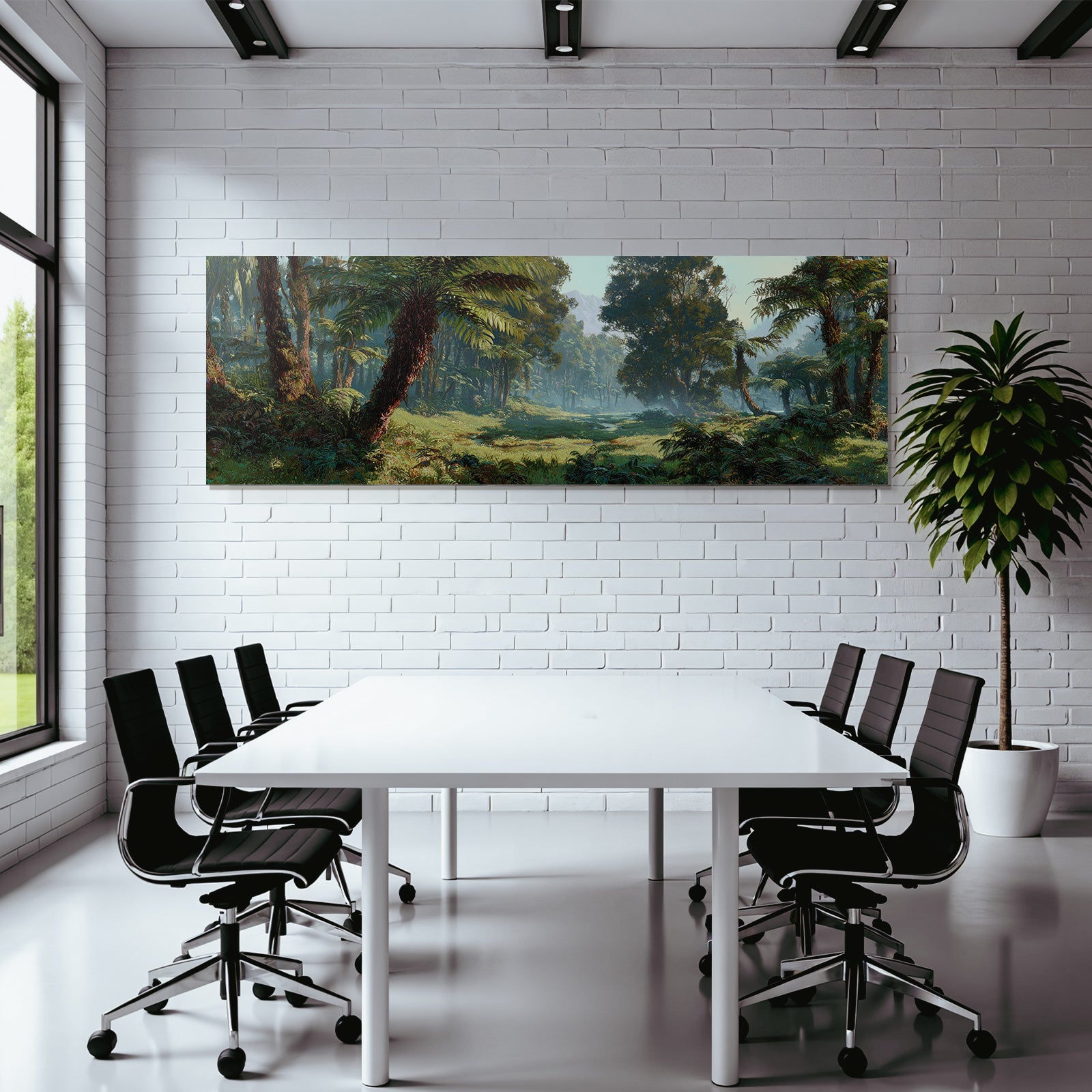 Tropics and Jungle Tropical Forest with Ferns and Dense Vegetation Spring Morning Mood