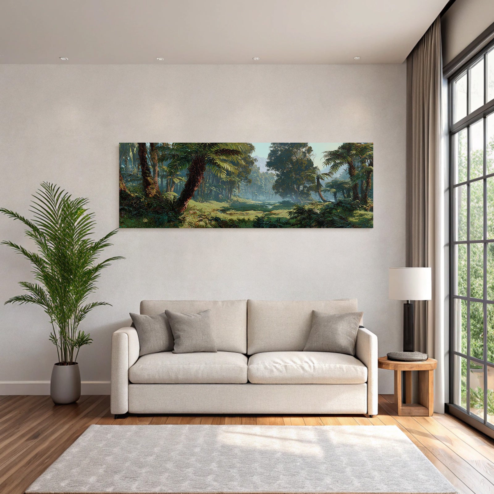 Tropics and Jungle Tropical Forest with Ferns and Dense Vegetation Spring Morning Mood