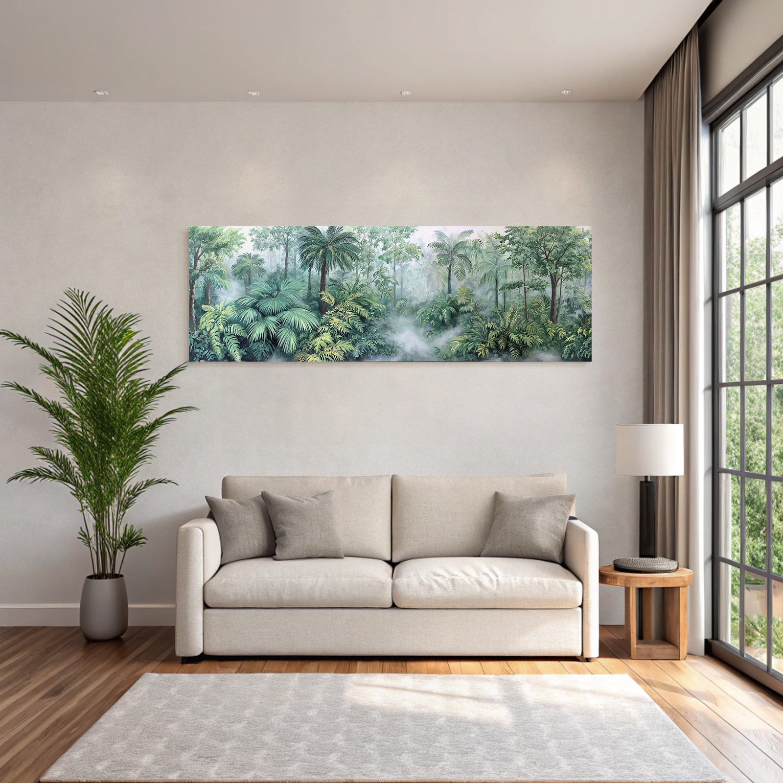 Tropics and Jungle Tropical Forest with Fog and Following Depth
