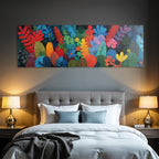 Tropics and Jungle Vibrant Colored Illustration of Plants and Flowers