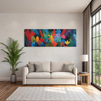 Tropics and Jungle Vibrant Colored Illustration of Plants and Flowers