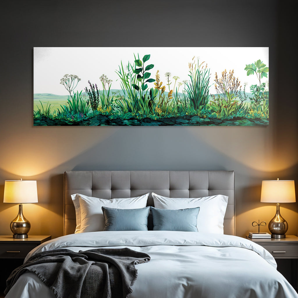 Tropics and jungle diversity of vegetation with grass and wildflowers