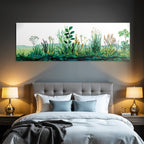 Tropics and jungle diversity of vegetation with grass and wildflowers
