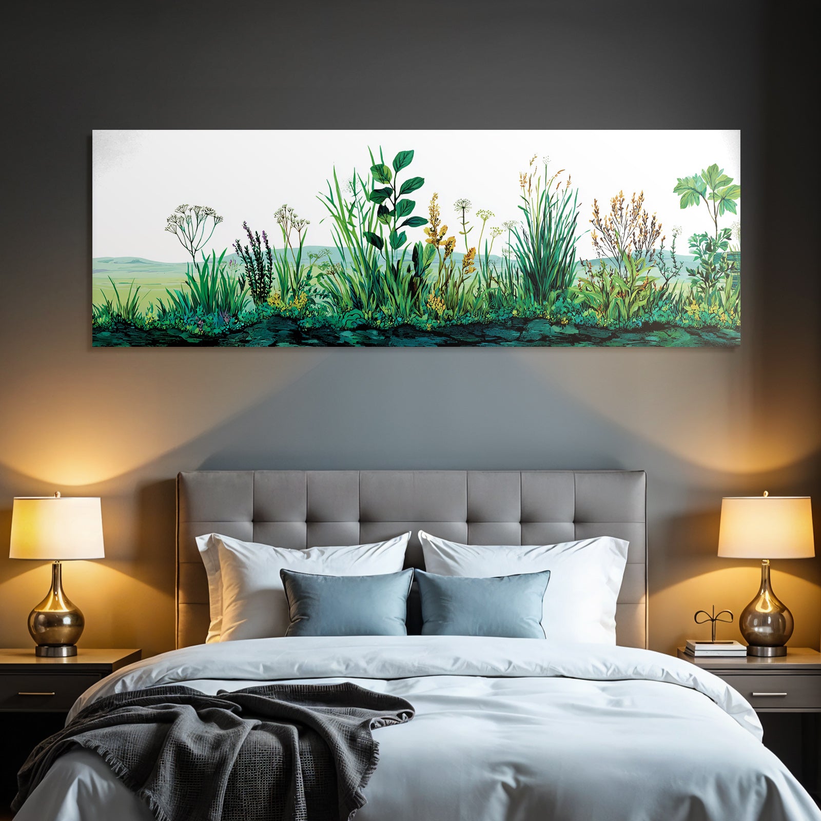 Tropics and jungle diversity of vegetation with grass and wildflowers