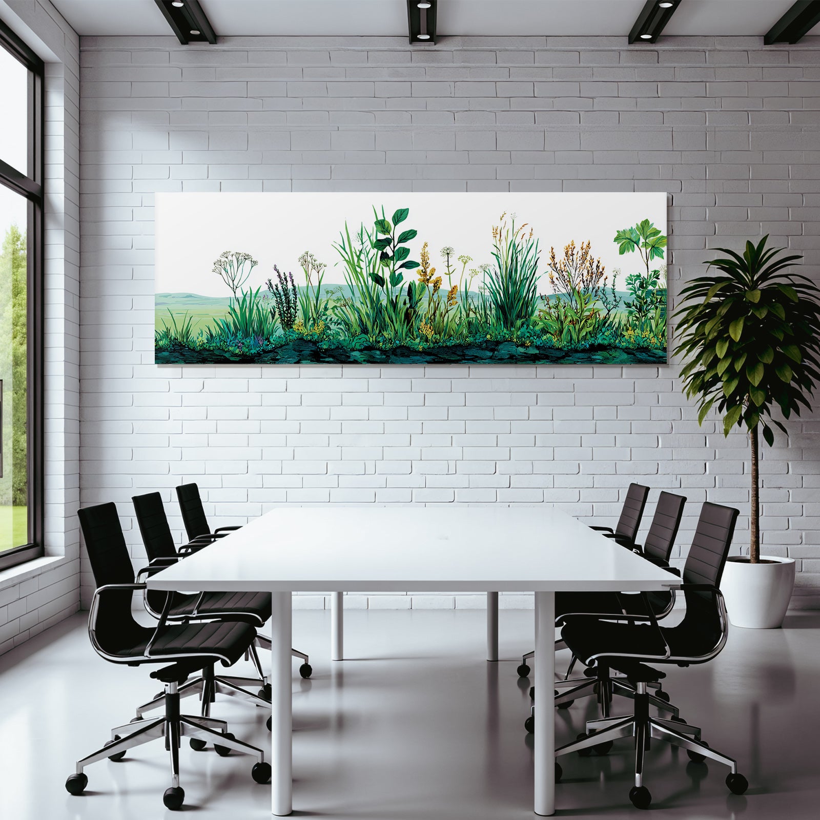 Tropics and jungle diversity of vegetation with grass and wildflowers