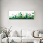 Tropics and jungle diversity of vegetation with grass and wildflowers