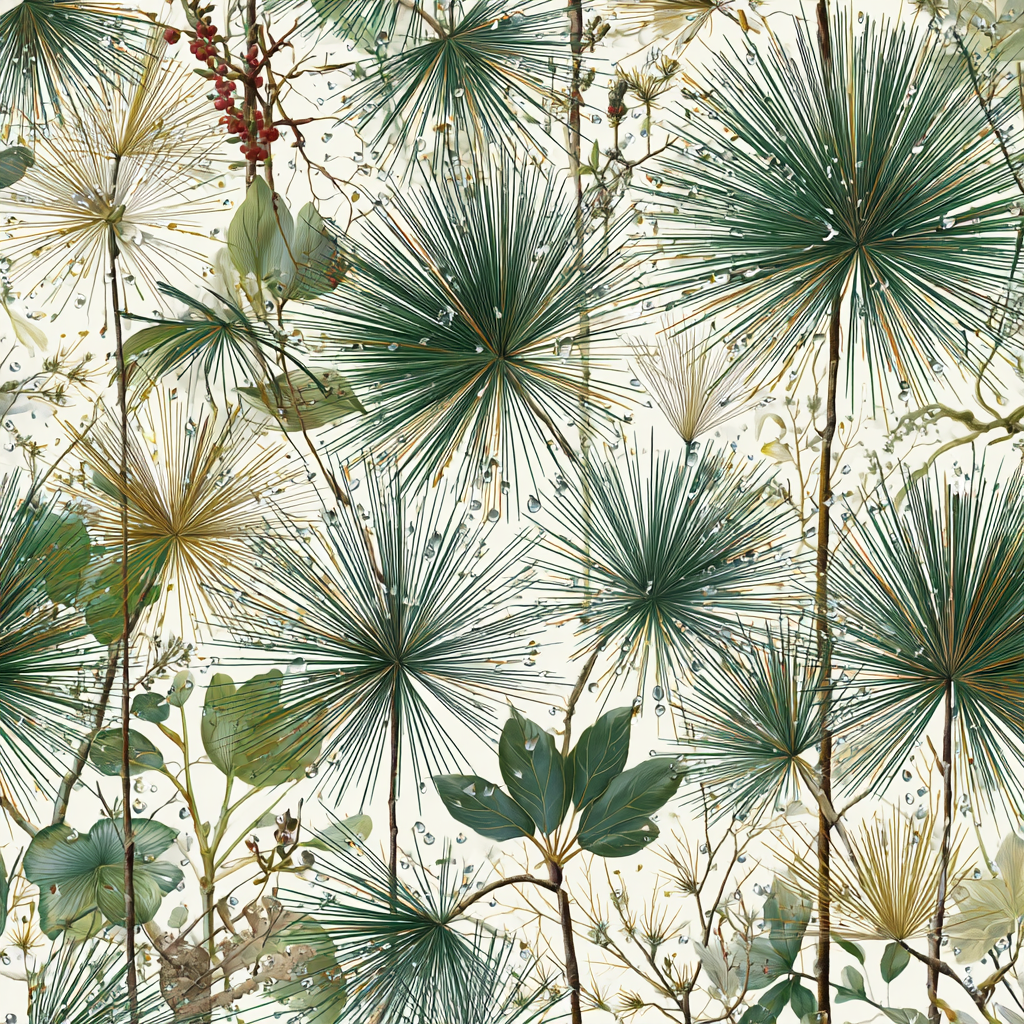 Tropen Und Dschungel Botanisches Muster Mit Gehäuftem Blattgrün Und Gold Ton Hintergrund | Tropen und Dschungel | Landschaften