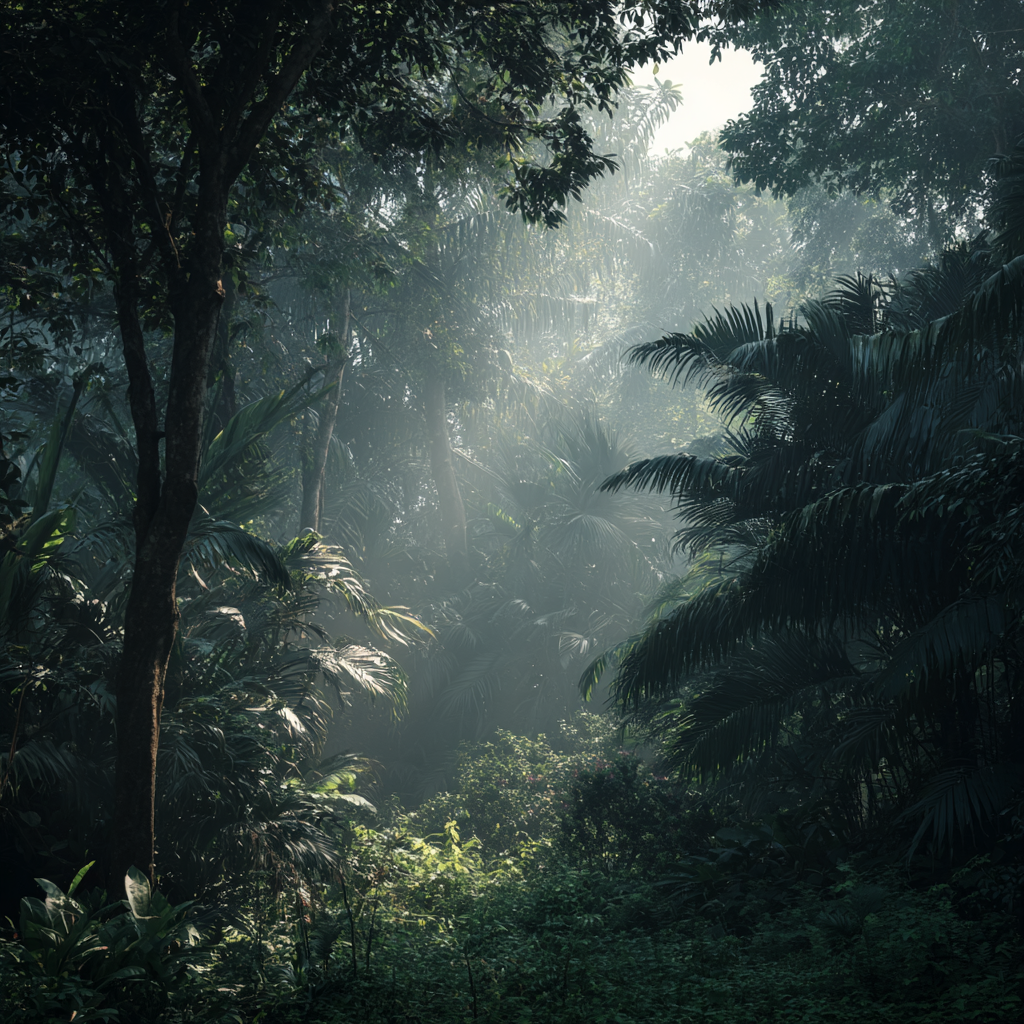 Tropen Und Dschungel Lush Dense Forest With Mystical Fog And Light Play Germany | Tropen und Dschungel | Landschaften