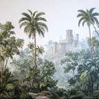 Tropen Und Dschungel Tropische Landschaft Mit Schloss Im Nebel | Tropen und Dschungel | Landschaften