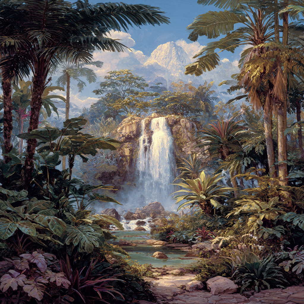 Tropen Und Dschungel Tropische Landschaft Mit Wasserfall Und Ruhe Des Naturs | Tropen und Dschungel | Landschaften