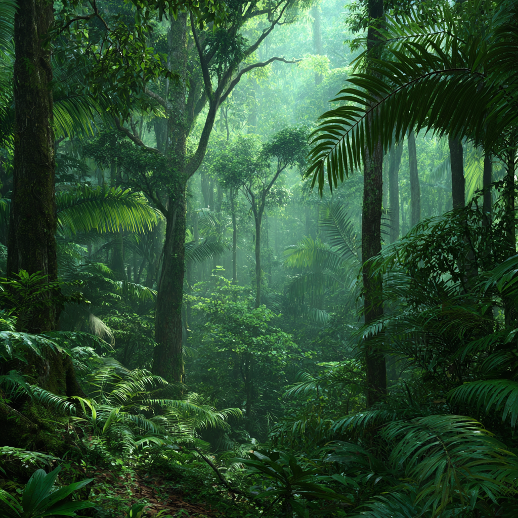 Tropen Und Dschungel Tropischer Regenwald Mit Dichter Vegetation Und Nebel Atmosphäre | Tropen und Dschungel | Landschaften